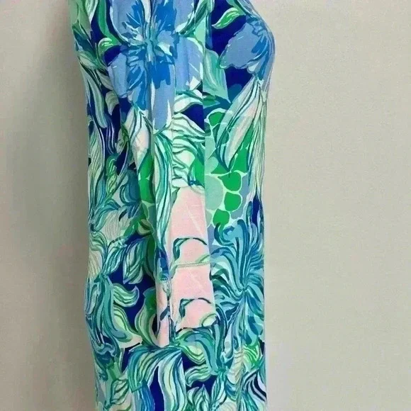 150. Lilly Pulitzer Sophie Dress Party Thyme 3/4 Sleeve UPF 50+ Straight Fit - Picture 4 of 8
